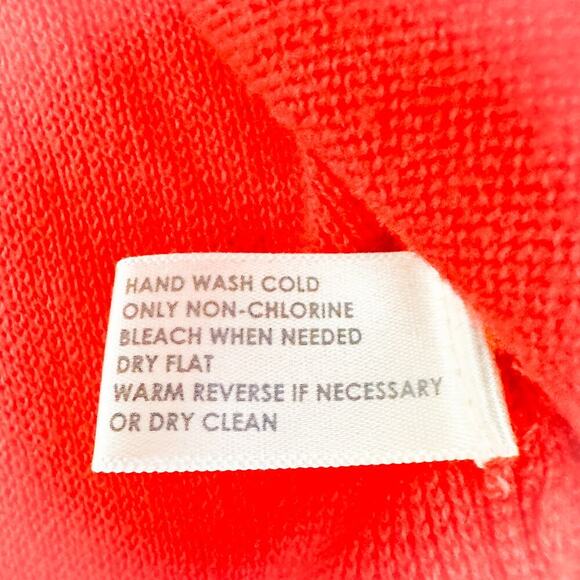 White + Warren Orange Military Style Sweater Cardigan Size Medium - Picture 4 of 5